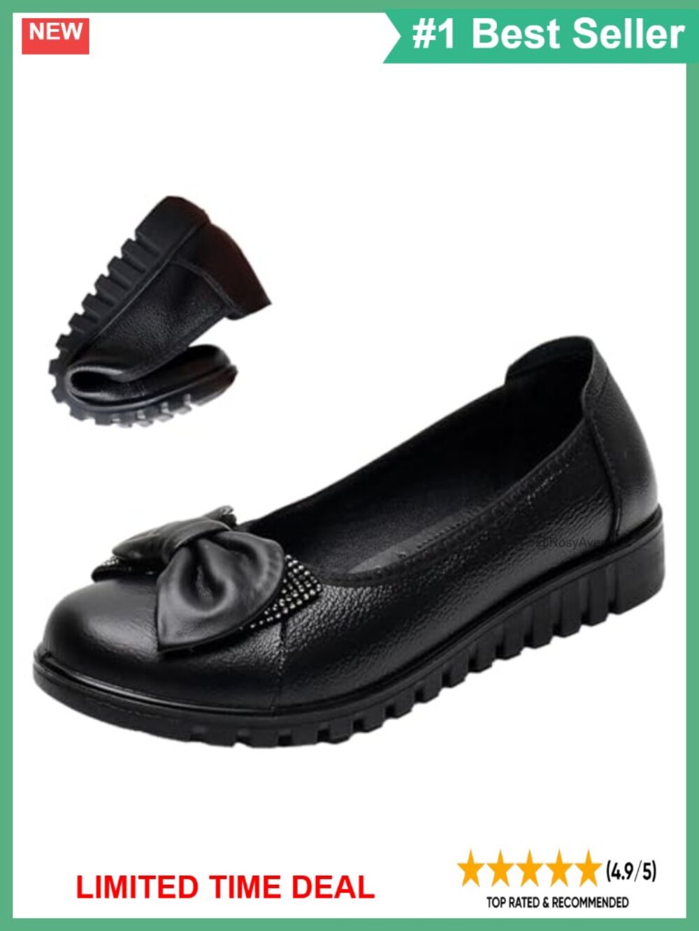 Leather Closed Toe Knot Bow Rhinestone Wedge Dress Pumps